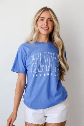 Blue Atlanta Baseball Block Letter Tee