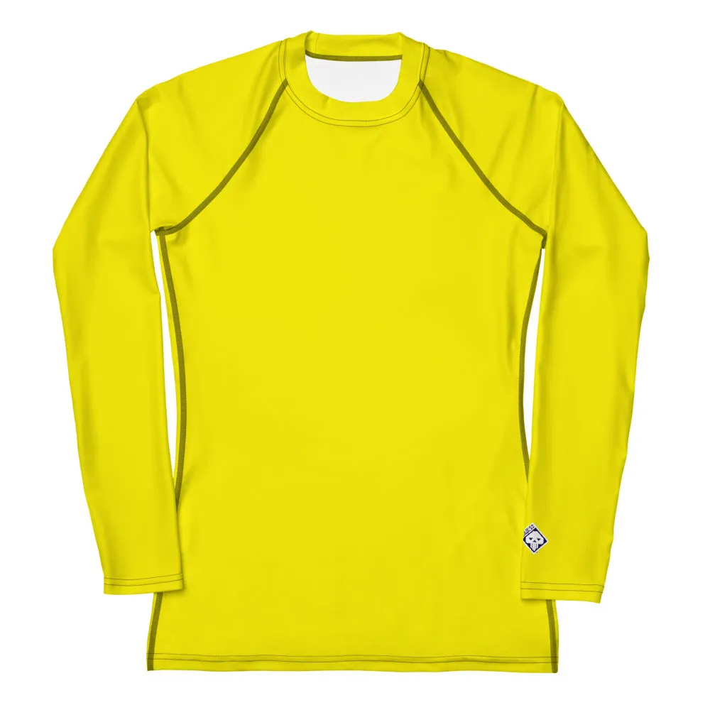 Everyday Elegance: Women's Long Sleeve Solid Color Rash Guard - Golden Sun