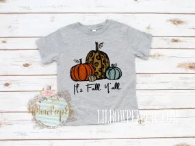 It's Fall Y'all Pumpkins Leopard YOUTH UNISEX TEE